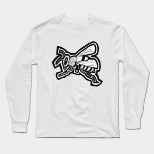 Black and White Bee Illustration Long Sleeve T-Shirt